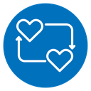 Sharing love icon