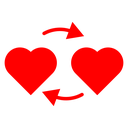 Sharing Love Hearts Exchange Color Filled icon