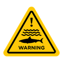 Shark warning sign icon