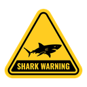 Shark warning sign icon