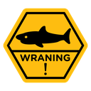 Shark warning sign icon