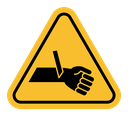 Cutting hand straight blade sign icon