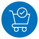 Shopping cart and check mark icon