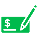 Signing Cheque Pencil icon
