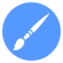 Slanted Paint Brush Color Filled icon