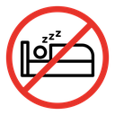Sleepover ban sign icon