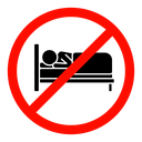 Sleepover ban sign icon