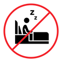 Sleepover ban sign icon