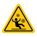 Slippery ice sign icon