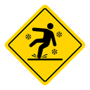 Slippery ice sign icon