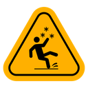 Slippery ice sign icon