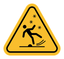 Slippery ice sign icon