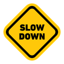 Slow down sign icon