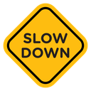 Slow down sign icon