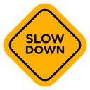 Slow down sign Color Filled icon