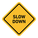 Slow down sign icon