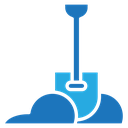 Snow and shovel icon