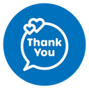 Speech bubbles thank you icon