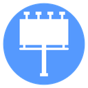 Spotlight Billboard Post Color Filled icon