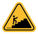 Caution stairway sign icon