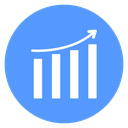 Stats Bar Chart Arrow Color Filled icon