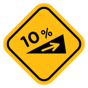 Steep slope ahead sign icon
