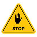 Stop Hand Warning Sign icon