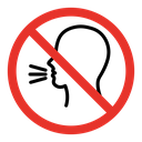 Stop talking sign icon