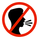 Stop talking sign icon