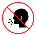 Stop talking sign icon