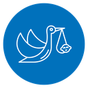 Stork Delivering Baby Color Filled icon
