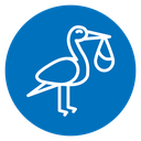 Stork with baby icon