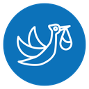 Stork with baby icon