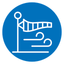 Strong breeze flag up icon