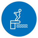Swimmer jumping icon