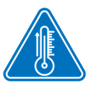 Temperature warning sign icon