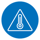 Temperature warning sign icon