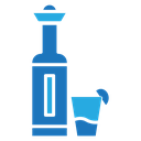 Tequila bottle and glass icon