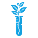 Test tube with plant icon