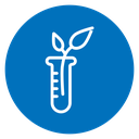 Test tube with plant icon