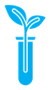 Test tube with plant icon