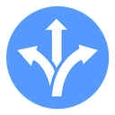 Three directions Color Filled icon
