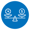 Time and money scale icon