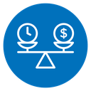 Time and money scale icon
