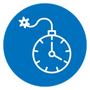 Time bomb with clock icon