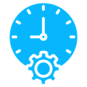 Time Management Clock Gear Color Filled icon