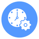 Time Management Gear Color Filled icon
