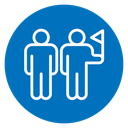 Tour guide people icon