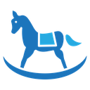 Toy horse rocking chair icon