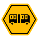 Tramway caution traffic sign icon